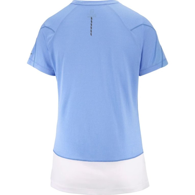 Light Blue Salomon Cross Run Graphic Short Sleeve Women's T-Shirts | IE AM8923